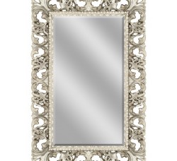 Зеркало прямоугольное в багете цвета хром с фацетом